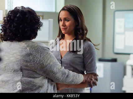 Câble universel convient Productions série télévisée américaine avec Meghan Markle comme Rachel Zane Banque D'Images