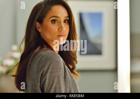 Câble universel convient Productions série télévisée américaine avec Meghan Markle comme Rachel Zane Banque D'Images