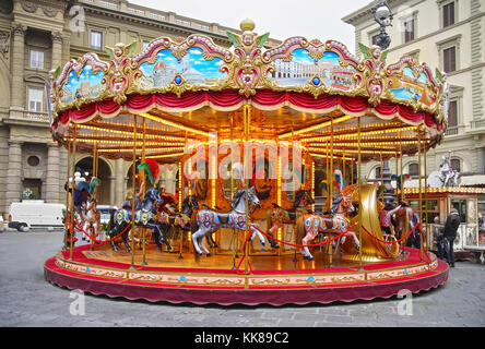 Carrousel à l'ancienne à Florence, Italie Banque D'Images