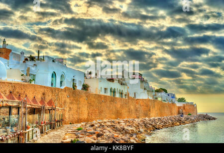 Médina de Hammamet sur la côte méditerranéenne en tunisie Banque D'Images