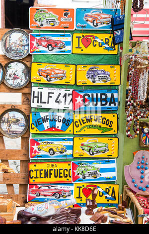 Plaques souvenirs, Cienfuegos, Cuba Banque D'Images