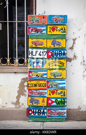 Plaques souvenirs, Cienfuegos, Cuba Banque D'Images