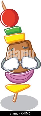 Barbecue de style cartoon caractère pleurer Illustration de Vecteur