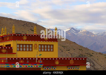 Monastère dans les montagnes de Spiti. Himachal Pradesh, Inde du Nord Banque D'Images