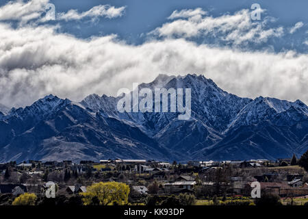 Belle de neige panoramique mountan à Wanaka ville southland new zeland Banque D'Images