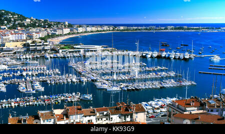 Cannes marina et front de mer, Côte d'Azur, d'Azur, France Banque D'Images