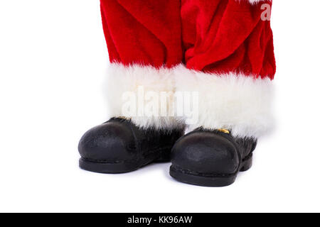 Santa Claus les jambes, image recadrée. Banque D'Images