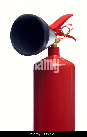 Photo de close-up of red fire extinguisher Banque D'Images