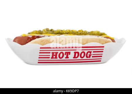 Un sandwich hot-dog Banque D'Images