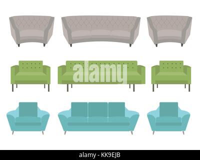 Ensemble de canapés pour design de mobilier Illustration de Vecteur