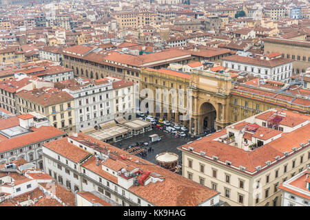 Florence, Italie - octobre 2017 florence cityscape brumeux de l'antenne Banque D'Images