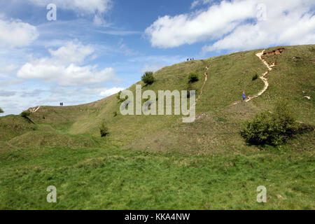 Le CLAJ Hill près de Salisbury dans le Wiltshire en Angleterre. Banque D'Images