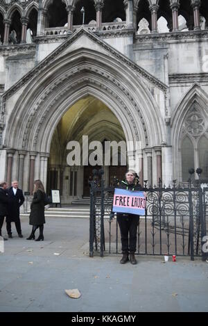 Londres, Royaume-Uni. 29 nov, 2017. lauri amour appel contre l'extradition vers les USA, cour de justice royale, aujourd'hui. 29 novembre, 2017. Cotisant Katherine Katherine crédit : da silva da silva/Alamy live news Banque D'Images