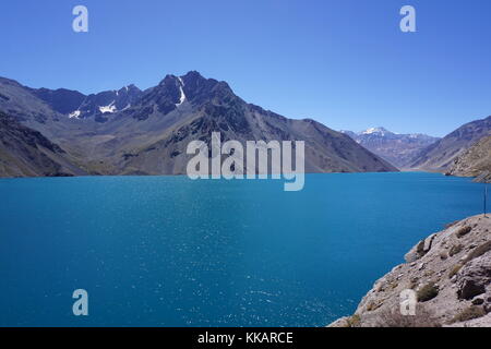 Cajon Del Maipo, Réservoir, Andes, Amérique du Sud, Chili Banque D'Images