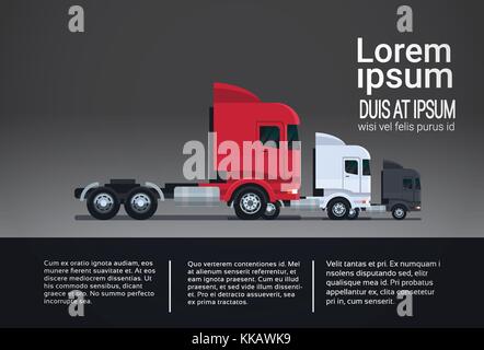 Ensemble d'éléments infographique avec semi remorques modèles de bannière vue latérale du véhicule Illustration de Vecteur