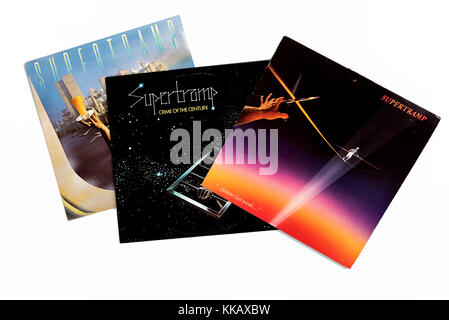 Supertramp, le crime du siècle, Breakfast in America, Famous Last Words, couvertures d'Album. Banque D'Images