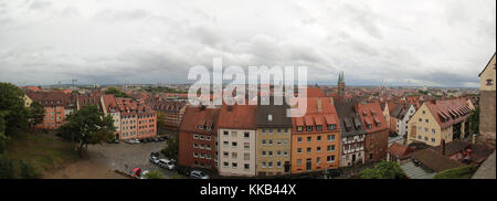 Voir au-dessus de Nuremberg comme vu du château. Banque D'Images