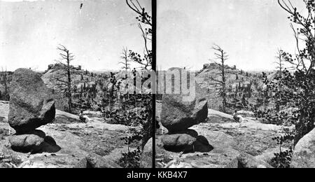 L'étude de roche, chef de Crow Creek, à l'ouest de Cheyenne, comté de Laramie, Wyoming. Image courtoisie USGS. 1869. Banque D'Images