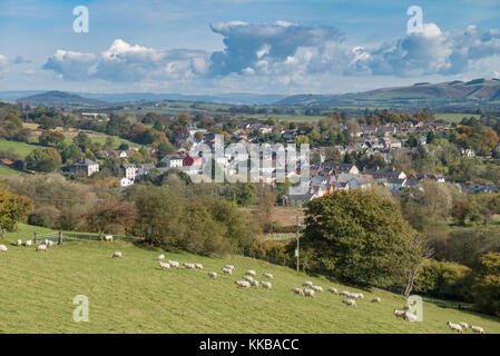 Vue surélevée à Llanwrtyd Wells, Powys, Banque D'Images