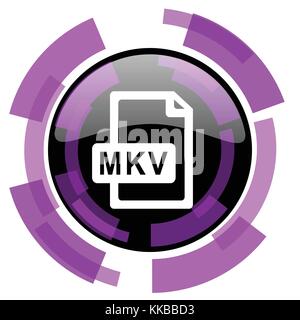 Fichier mkv violet rose vecteur de conception moderne et l'icône web smartphone. bouton rond en eps 10 isolé sur fond blanc. Illustration de Vecteur