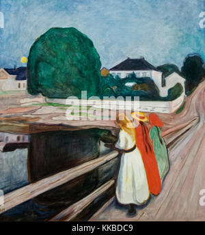 Edvard Munch : les filles sur le pont (1901) Banque D'Images