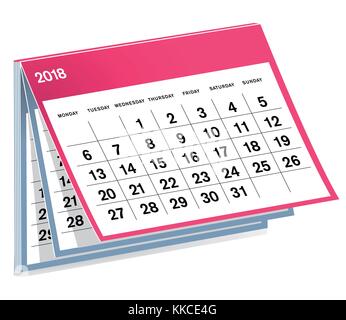 L'illustration 2018 Calendrier Illustration de Vecteur