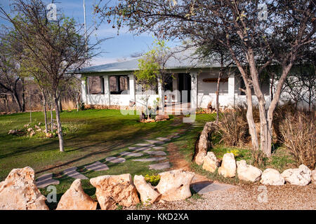 Réception à tamboti camping de luxe, onguma game reserve, la Namibie, l'Afrique Banque D'Images