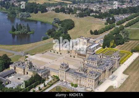 Le palais de Blenheim à partir de l'air Banque D'Images