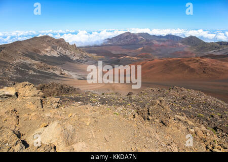 Paysage cratère de volcan Haleakala sur Maui, Hawaii Banque D'Images