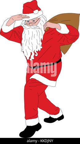 Père Noël sac remplis de cadeaux - vector Illustration de Vecteur