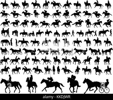 Les gens de l'équitation silhouettes collection - vector illustration Illustration de Vecteur