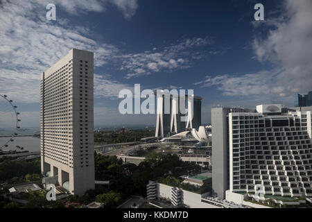 Tourné de jour de la région de Marina Bay à Singapour, prises à partir de l'hôtel Pan Pacific Banque D'Images