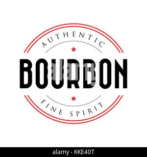 Bourbon authentique vintage stamp vector logo Illustration de Vecteur