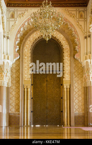 À l'intérieur de la mosquée Hassan II à Casablanca maroc Banque D'Images