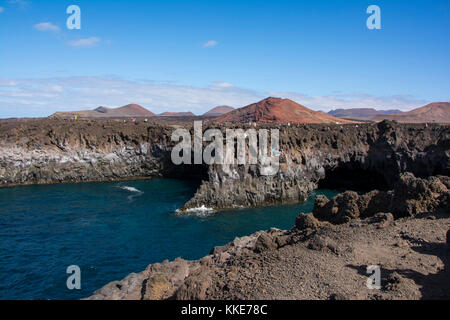 La côte volcanique de Lanzarote dans les îles canaries Banque D'Images