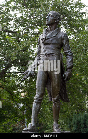 Statue de Robert Emmet patriote irlandais (par Jerome Connor) dans la région de Robert Emmet Memorial Park, Embassy Row, Washington DC, United States. Banque D'Images