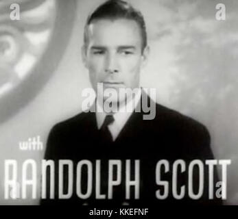 Randolph Scott dans la remorque de la flotte Suivi Banque D'Images