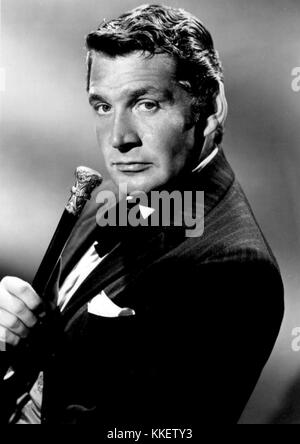 GENE Barry a interprété Bat Masterson dans la série télévisée de 1960, un rôle qui a capturé le voyage du personnage en tant que juriste dans l'Ouest américain, mêlant événements historiques et drames télévisés. Banque D'Images