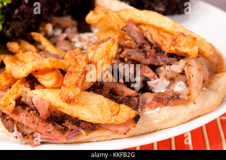 Gros plan sur le kebab du doner Banque D'Images