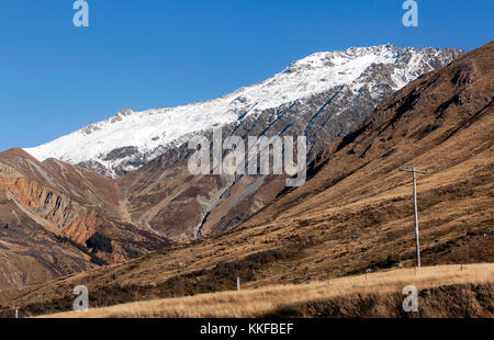 Vue à l'intérieur de l'Aoraki/Mount Cook National Park, à partir de l'autoroute 80, à proximité de Mount Cook Village Banque D'Images