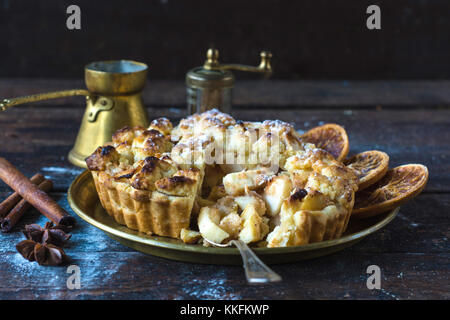 Apple pie de la plaque, selective focus Banque D'Images