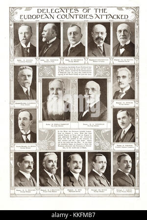 1919 Le graphique les délégués lors de la signature du Traité de Versailles Banque D'Images