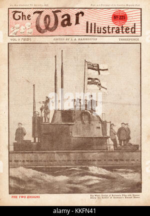 La guerre de 1918 l'illustre la remise des bateaux U Allemand Banque D'Images