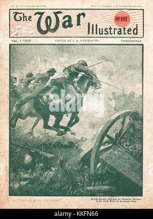 Guerre de 1918 Charge de cavalerie illustré sur la Somme Banque D'Images