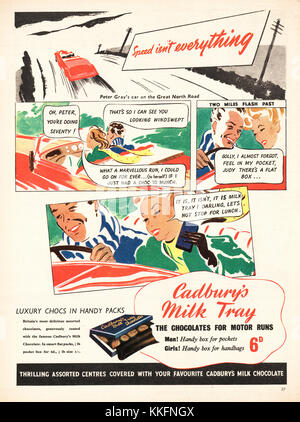 1939 Le magazine britannique annonce Cadburys Bac Lait Banque D'Images