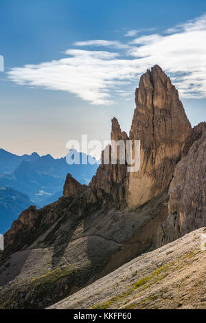 Zigolade Pass, Rosengarten, Dolomites, Tyrol du Sud, Italie Banque D'Images