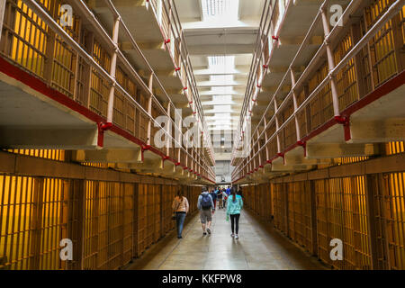 L'intérieur de la prison d'Alcatraz à San Francisco Banque D'Images