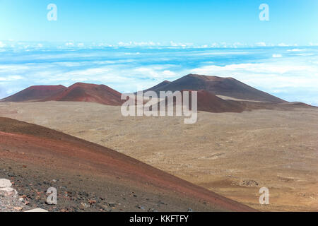 Vue sur le paysage au sommet du Mauna Kea, Hawaii Big island Banque D'Images