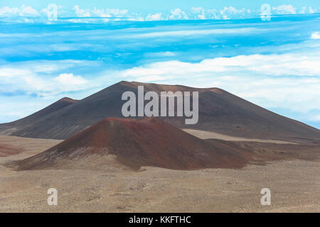 Vue sur le paysage au sommet du Mauna Kea, Hawaii Big island Banque D'Images