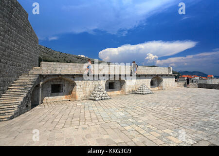 Fort Lovrijenac, Dubrovnik, la côte dalmate, Mer Adriatique, la Croatie, Balkans, Europe. Dubrovnik est un UNESCO World Heritage Site. Banque D'Images